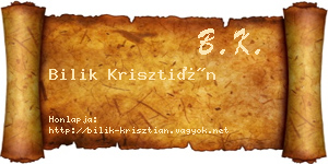Bilik Krisztián névjegykártya